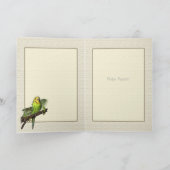Grüne Budgie Kunst-Gruß-Karte Karte (Innenseite)