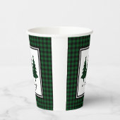 Grüne Buffalo Karo Pine Trees Paper Cups Pappbecher (Links)