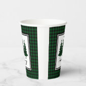 Grüne Buffalo Karo Pine Trees Paper Cups Pappbecher (Rechts)