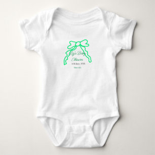 Grüne Buggreife Babydusche hinzufügen Datum modern Baby Strampler