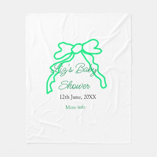 Grüne Buggreife Babydusche hinzufügen Datum modern Fleecedecke (Vorderseite)