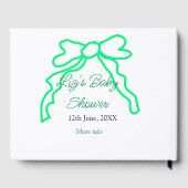 Grüne Buggreife Babydusche hinzufügen Datum modern Gästebuch (Rückseite)