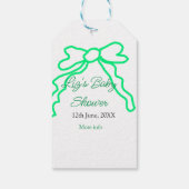 Grüne Buggreife Babydusche hinzufügen Datum modern Geschenkanhänger (Rückseite)