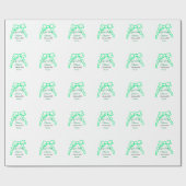 Grüne Buggreife Babydusche hinzufügen Datum modern Geschenkpapier (Flach)