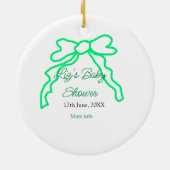 Grüne Buggreife Babydusche hinzufügen Datum modern Keramik Ornament (Hinten)