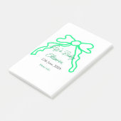 Grüne Buggreife Babydusche hinzufügen Datum modern Post-it Klebezettel (angewinkelt)