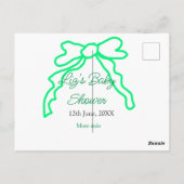 Grüne Buggreife Babydusche hinzufügen Datum modern Postkarte (Rückseite)