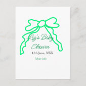 Grüne Buggreife Babydusche hinzufügen Datum modern Postkarte (Vorderseite)