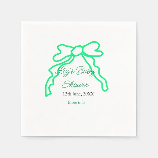 Grüne Buggreife Babydusche hinzufügen Datum modern Serviette (Vorderseite)