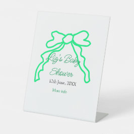 Grüne Buggreife Babydusche hinzufügen Datum modern Sockelschild