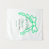 Grüne Buggreife Babydusche hinzufügen Datum modern Wandteppich (Vorderseite (Horizontal))