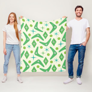 Grüne Bumerangs aus dem Mittelalter mit Sternexplo Fleecedecke