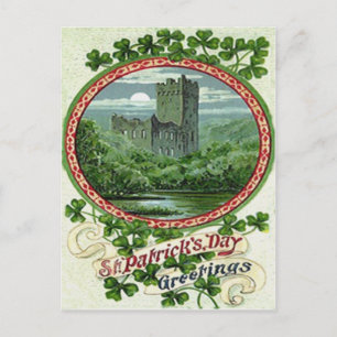 Grüne Burg Blarney Irland Kleeblatt Postkarte