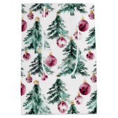 Grüne Burgund Weihnachtsbaumen Ornamente Mittlere Geschenktüte (Rückseite)