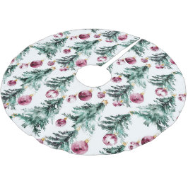 Grüne Burgund Weihnachtsbaumen Ornamente Polyester Weihnachtsbaumdecke