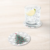 Grüne Burgund Weihnachtsbaumen Ornamente Runder Pappuntersetzer (Vor Ort)