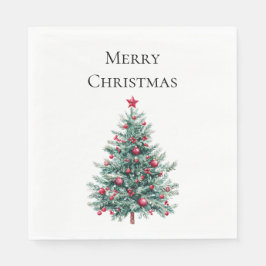 Grüne Burgund Weihnachtsbaumen Ornamente Serviette