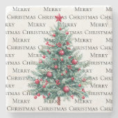 Grüne Burgund Weihnachtsbaumen Ornamente Steinuntersetzer (Vorderseite)