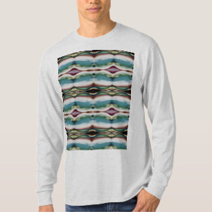 Grüne Burgunder-Wasserfarben-Südwest-Look-Mosaike T-Shirt