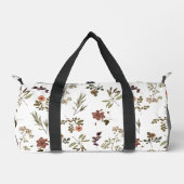 Grüne Burgunder-Wildblume Duffle Bag (Vorderseite)