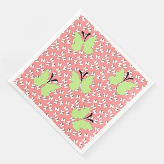 Grüne Butterfly Geburtstagspartei Serviette (Ecke)