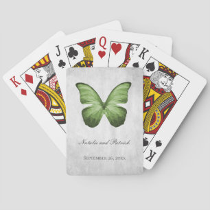 Grüne Butterfly-Hochzeitskarten Spielkarten