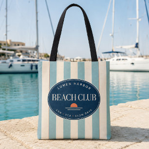 Grüne Cabana-Streifen-Strandtasche Tasche