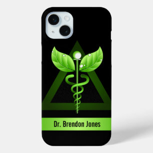 Grüne Caduceus Naturtherapie Holistische Gesundhei iPhone 15 Mini Hülle