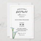 Grüne Calla Lily Bridal Dusche Einladung (Vorderseite)