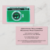 Grüne Camera Fotografy Business Cards Visitenkarte (Vorne/Hinten)