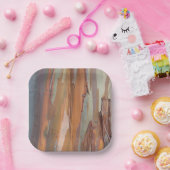 Grüne Camo-Baumrinde  Pappteller (Party)