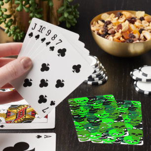Grüne Camo-Totenkopf-Klassische Spielkarten