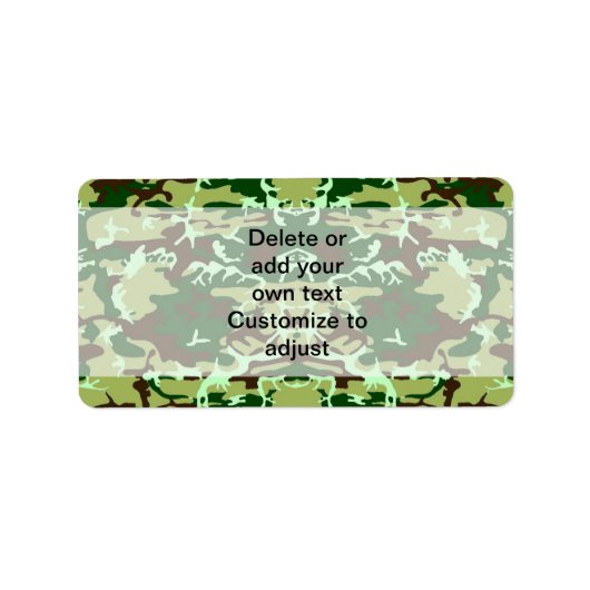 Grüne Camouflage Adressaufkleber (Vorne)