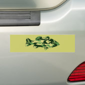 Grüne Camouflage-Bass-Fischen Autoaufkleber (Auf Auto)