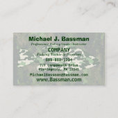 Grüne Camouflage-Bass-Fischen Visitenkarte (Rückseite)