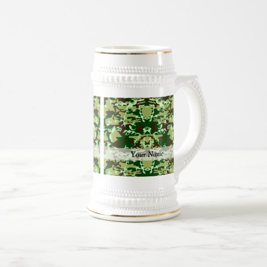 Grüne Camouflage Bierglas (VorderseiteRechts)