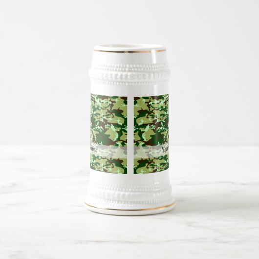 Grüne Camouflage Bierglas (Mittel)