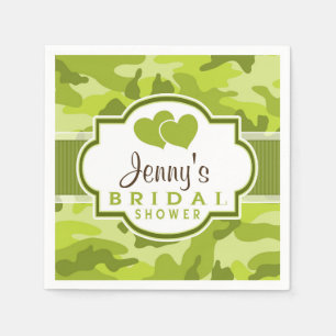 Grüne Camouflage, Camouflage Brautparty Serviette