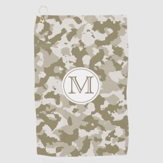 Grüne Camouflage | Camouflage Muster Mit Monogramm Golfhandtuch (Vorderseite)