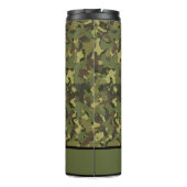 Grüne Camouflage Cooler Rauschname Personalisierte Thermosbecher (Rückseite)