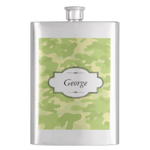 Grüne Camouflage Design Personalisiert Flasche Flachmann