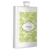 Grüne Camouflage Design Personalisiert Flasche Flachmann (Rechts)