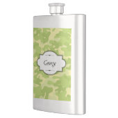 Grüne Camouflage Design Personalisiert Flasche Flachmann (Links)
