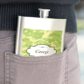 Grüne Camouflage Design Personalisiert Flasche Flachmann (Beispiel)