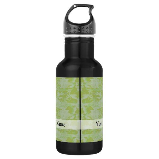 Grüne Camouflage Edelstahlflasche (Vorderseite)