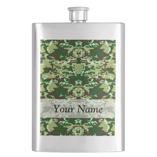 Grüne Camouflage Flachmann (Vorderseite)