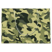 Grüne Camouflage Große Geschenktüte (Vorderseite)