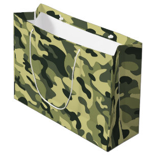 Grüne Camouflage Große Geschenktüte