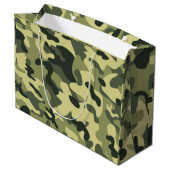 Grüne Camouflage Große Geschenktüte (Rückseite Schrägansicht)