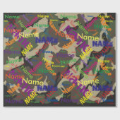 Grüne Camouflage Hinzufügen eines Namens für benut Geschenkpapier (Flach)